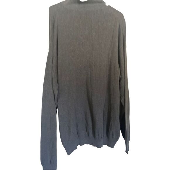 New J Ferrar Men's Gray Collared Long Sleeve Cotton Pullover Sweater Size 2XL - Picture 5 of 10